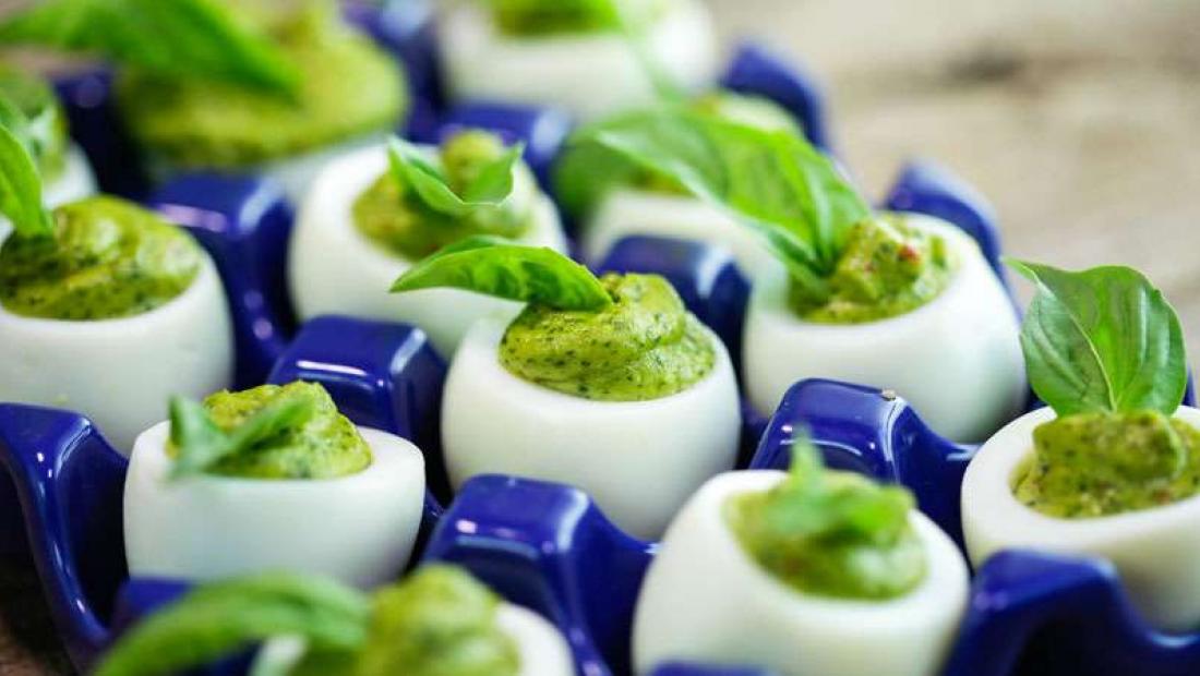 Pesto Deviled Eggs