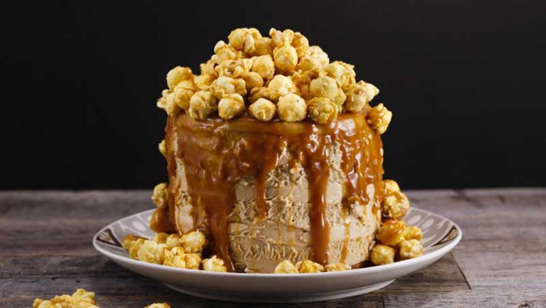 Decadent Caramel Popcorn Cake | Tastemade