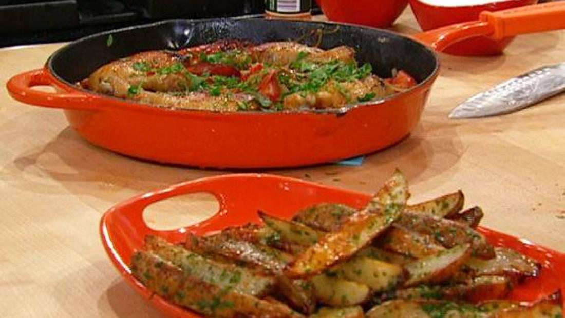 Chicken And Chorizo Skillet Supper With Thick-Cut Oven Fries In Garlic ...