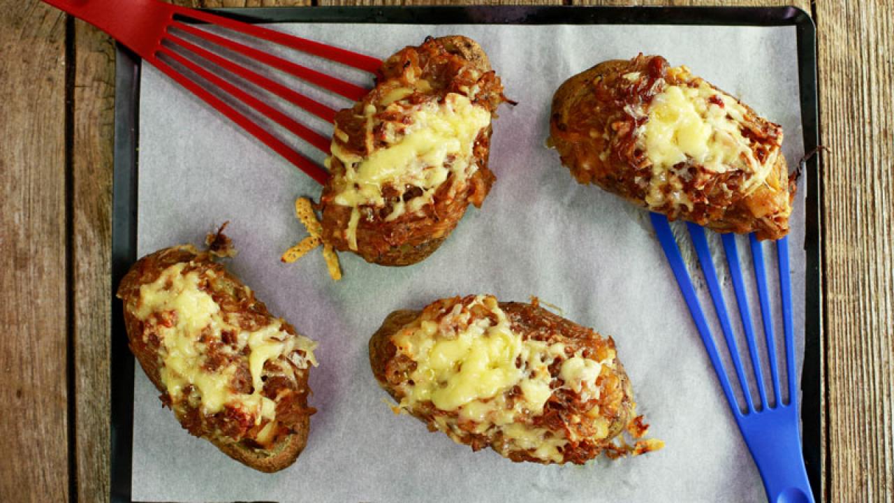 French Onion Baked Stuffed Potatoes