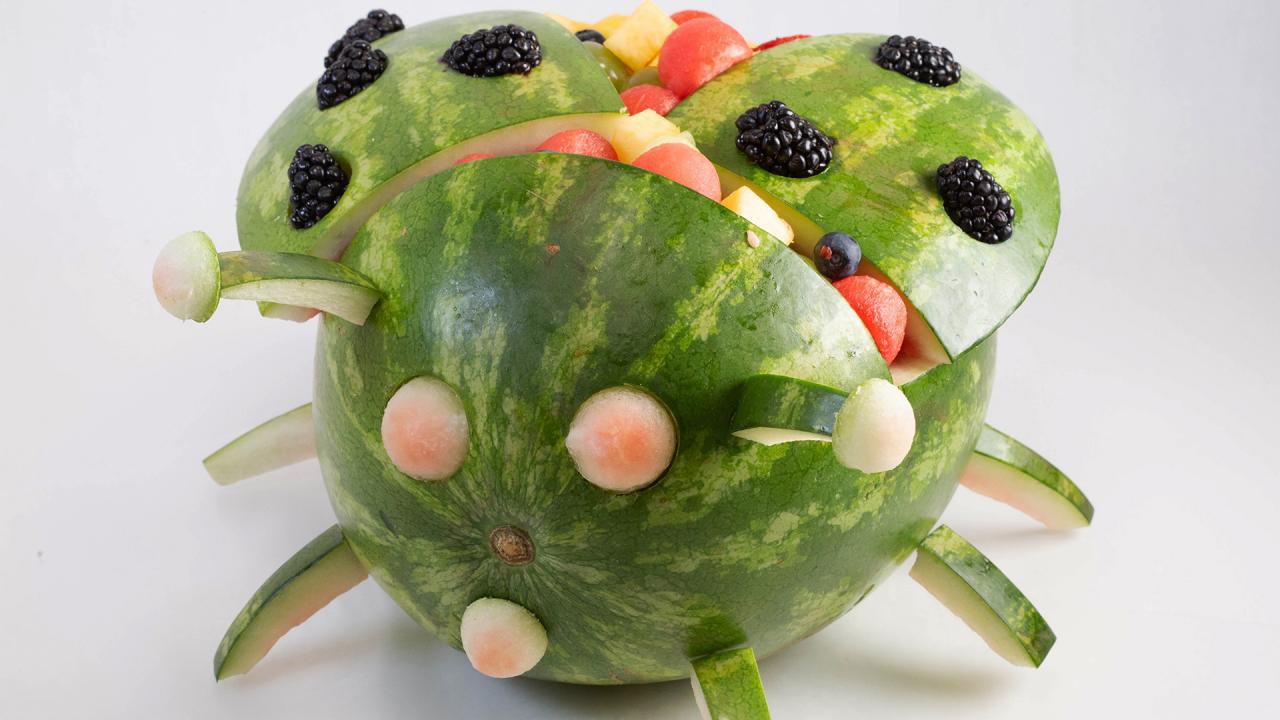 Watermelon Carving Video Tutorial How To Make a Watermelon Ladybug Rachael Ray Show photo