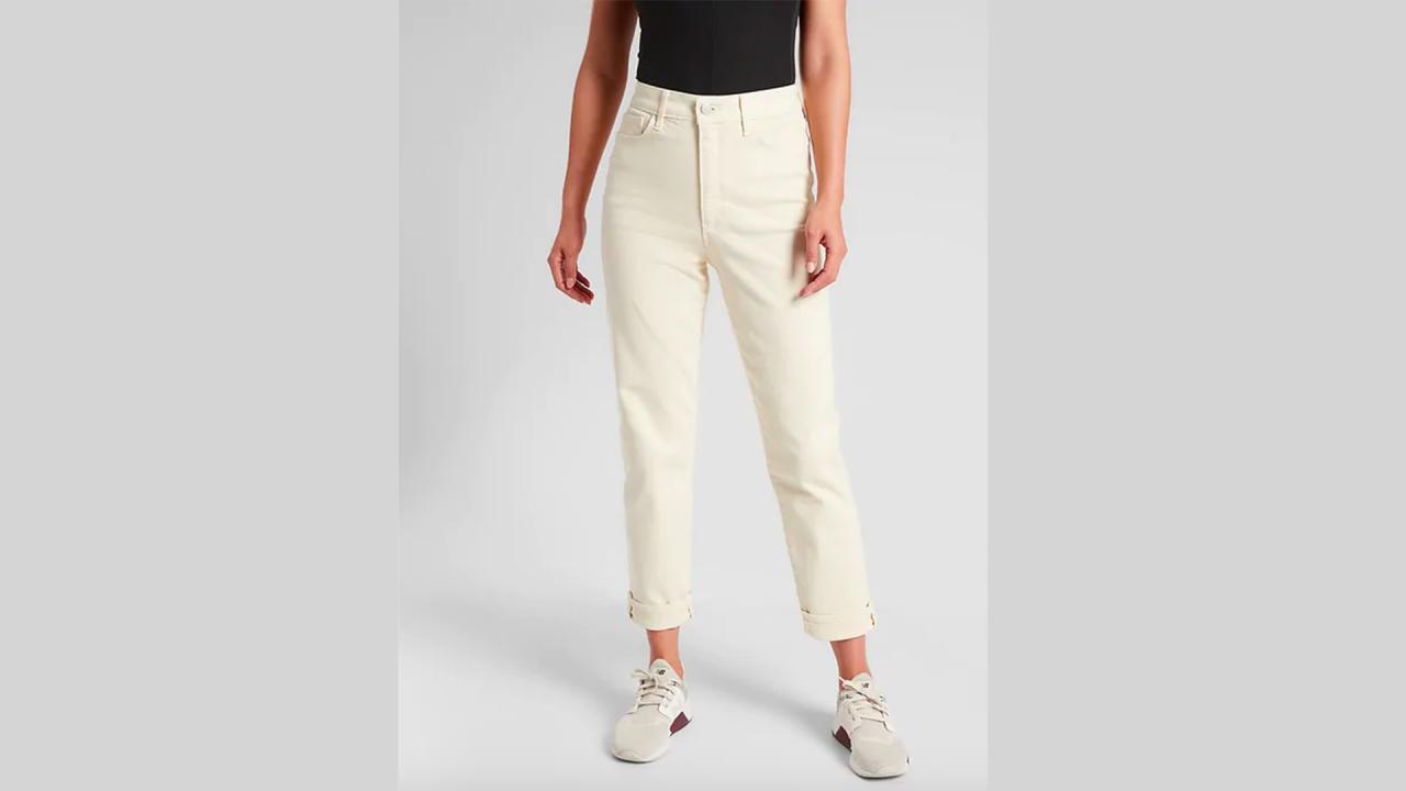 athleta flex straight crop jean