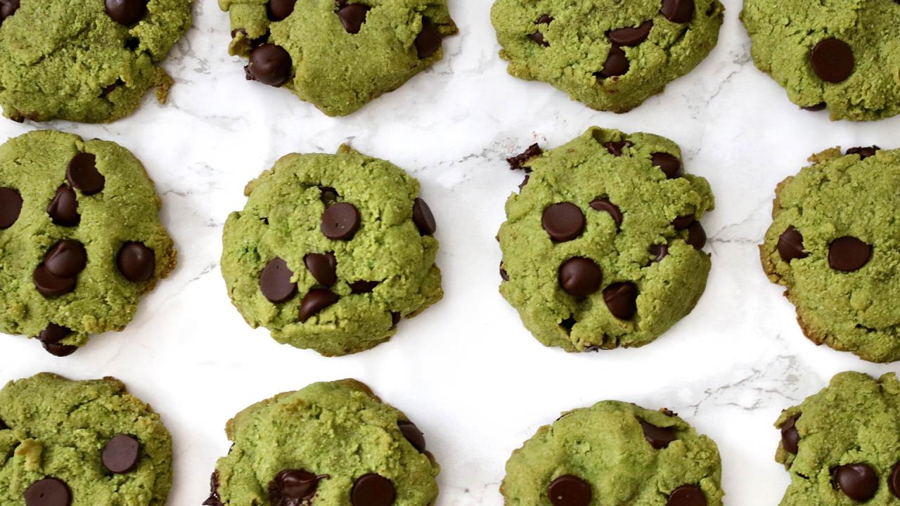 matcha chocolate cookies