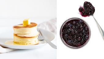 Souffle Pancakes and Blueberry Syrup