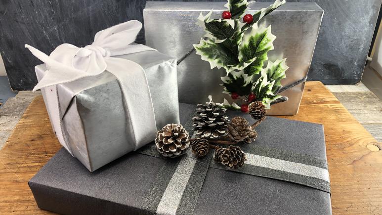 Gray gift deals wrap