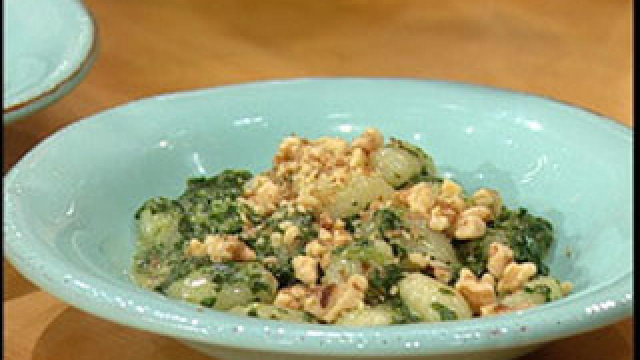 Creamy Gorgonzola Gnocchi with Spinach and Pine Nuts - Nutmeg Nanny