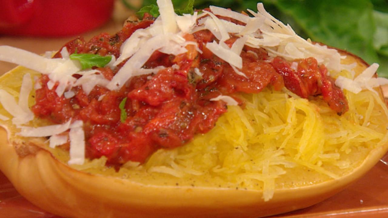 Spaghetti Squash With Roasted Tomatoes And Basil Recipe Rachael Ray Show 5182