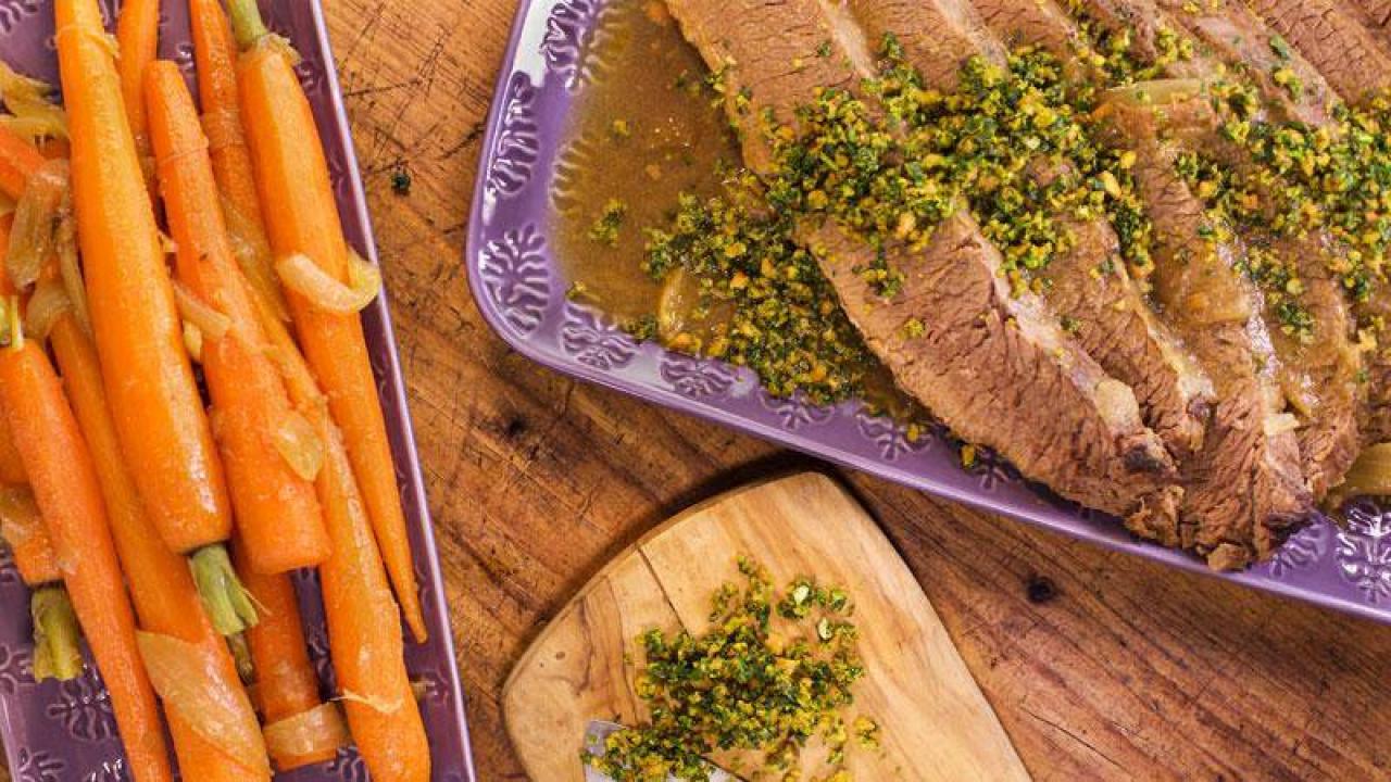 Braised Brisket With Almond Gremolata | Recipe - Rachael Ray Show