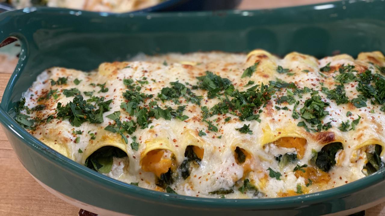 Cannelloni Recipe with Butternut Squash and Escarole From Rachael Ray ...