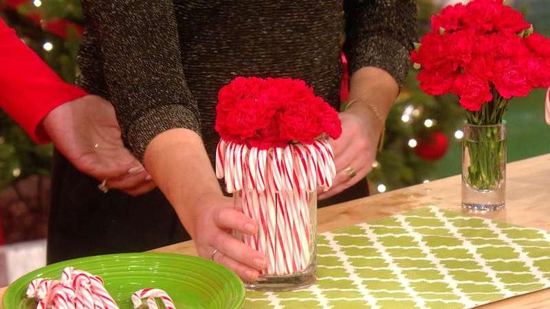 Learn How To Make A Candy Cane Vase Centerpiece Rachael Ray Show